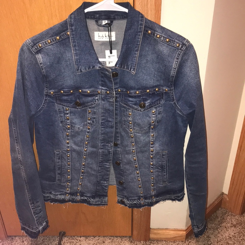Denim Jacket with gold hardware